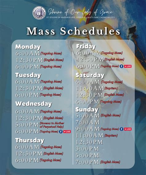 our lady of grace caloocan mass schedule|Diocesan Shrine and Parish of Our Lady of Grace Mass Schedules in.